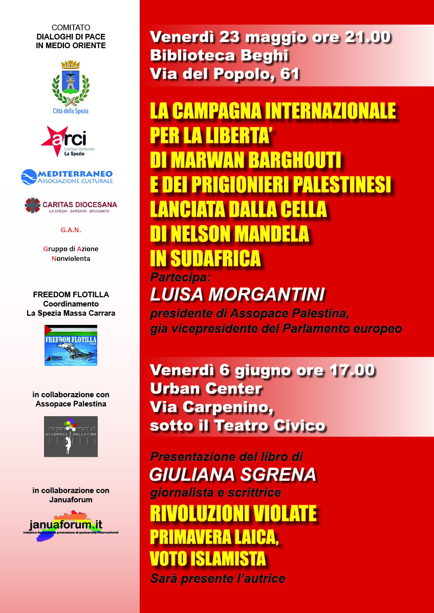 La Spezia 23 Maggio: Campagna internazionale Barghouthi e prigionieri