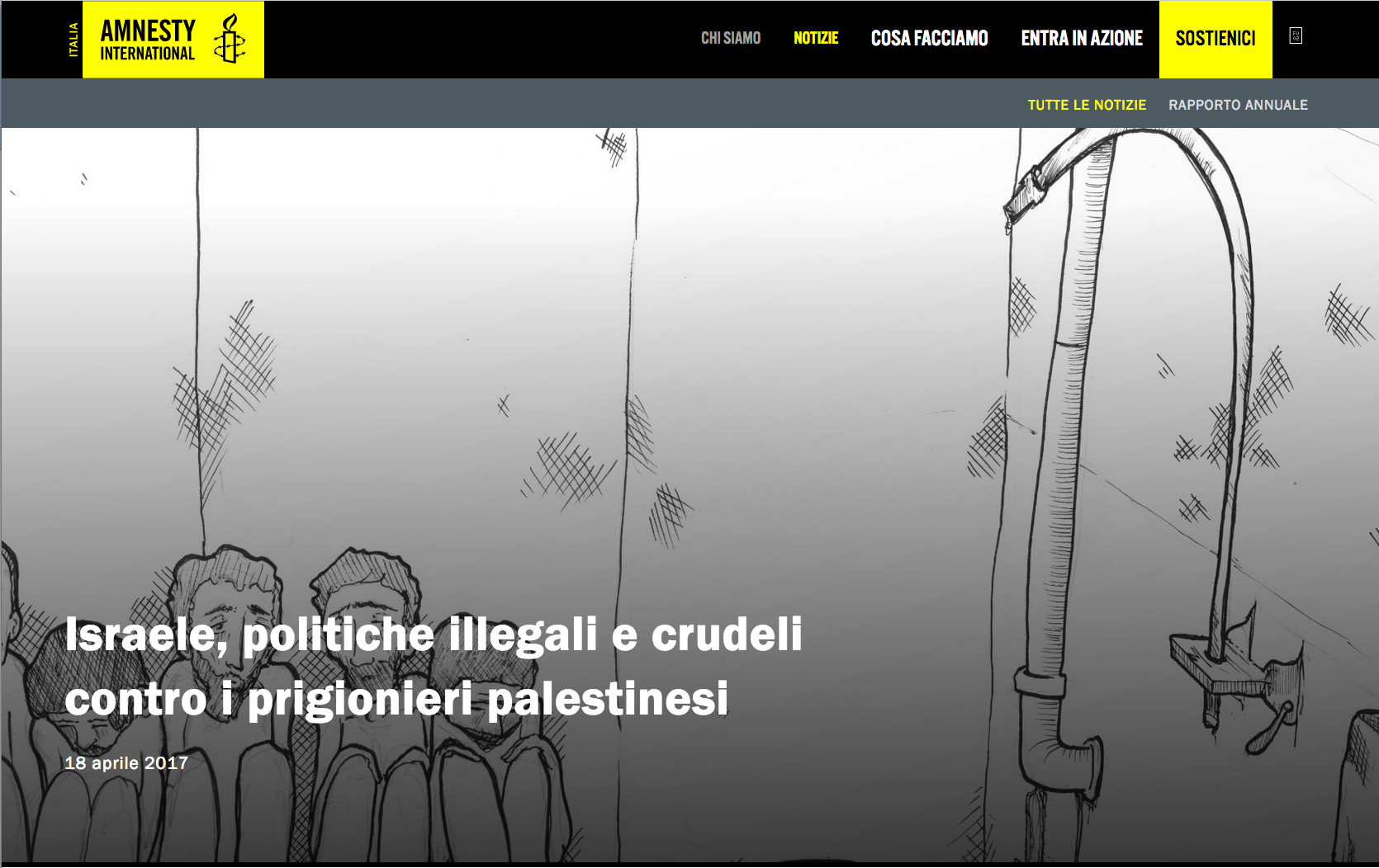 CAMPAGNA PRIGIONIERI PALESTINESI. La testimonianza di Amnesty International.