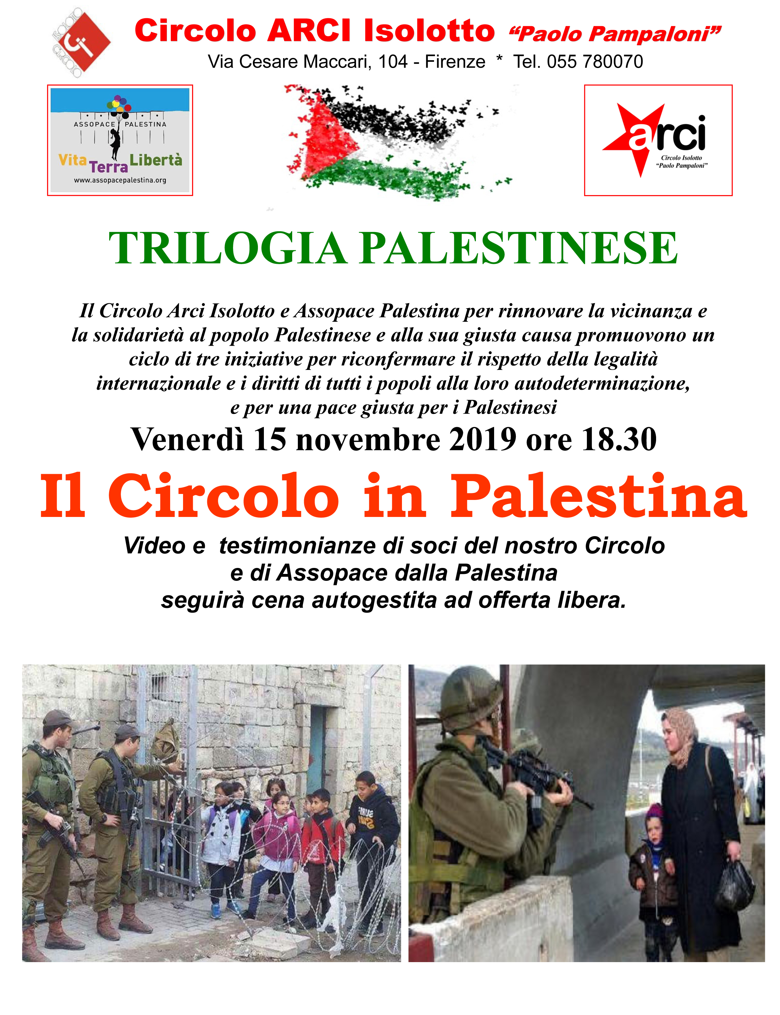 Firenze, 15 novembre: Video e testimonianze dalla Palestina