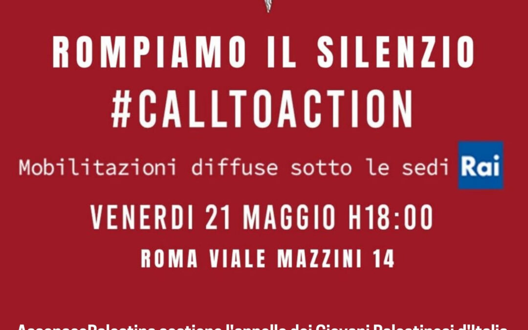 Roma, 21 maggio: Mobilitazione sotto la sede RAI per un’informazione giusta