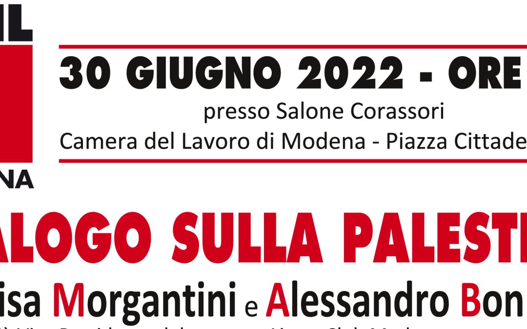 Modena, 30 giugno: dialogo sulla Palestina