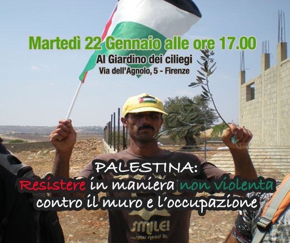 Firenze 22 Gennaio ore 17.00 – Incontro con Abdallah Abu Rahme e Luisa Morgantini