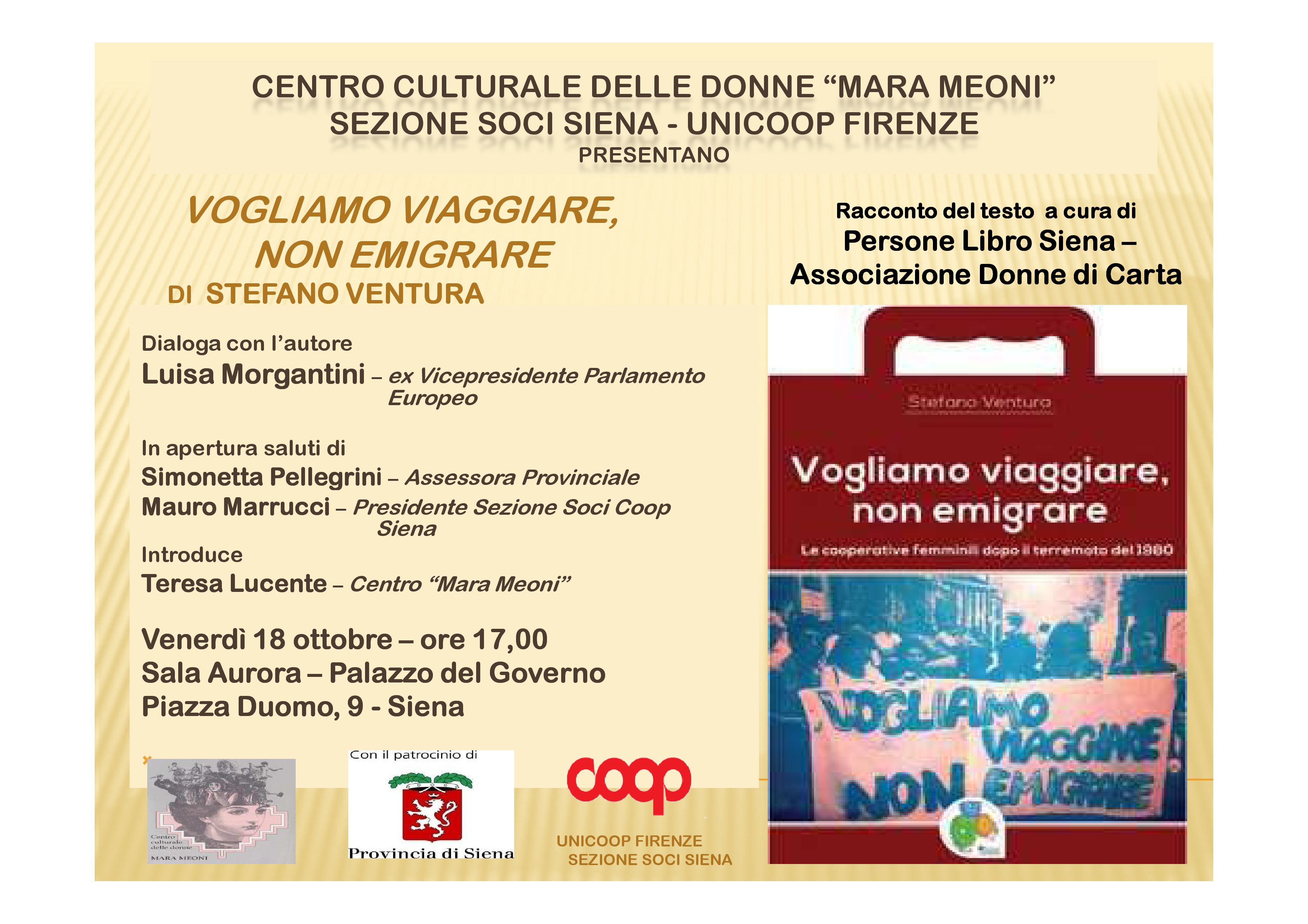 Siena incontro del 18 ottobre: Vogliamo viaggiare, non emigrare