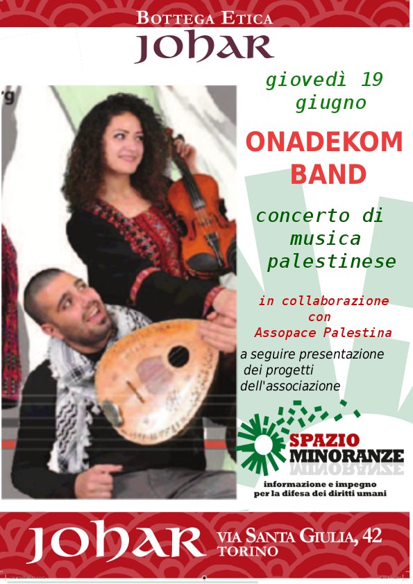 Torino 19 giugno: Onadekom band