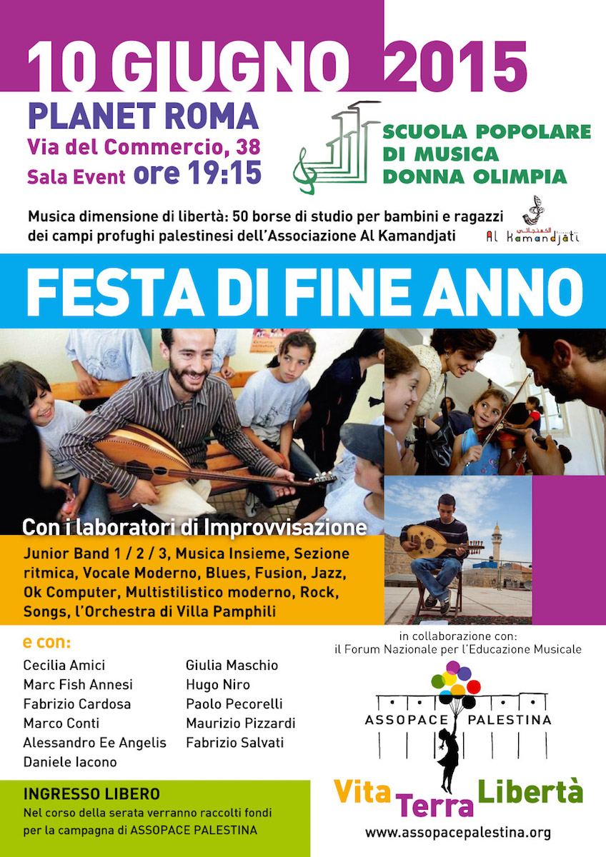 Roma 10 giugno: concerti raccolta fondi per campagna “Musica dimensione libertà”