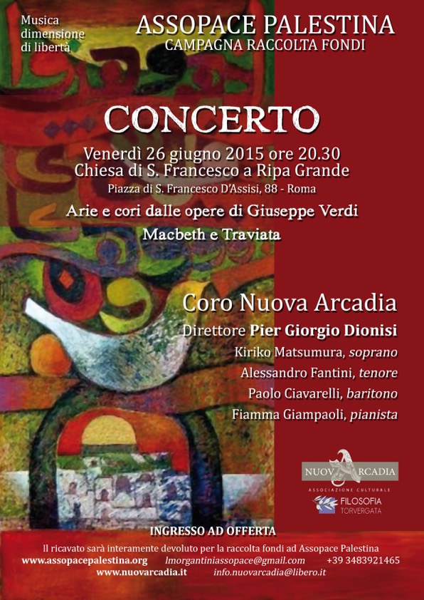 Roma 26 giugno: concerto raccolta fondi per campagna “Musica dimensione libertà”