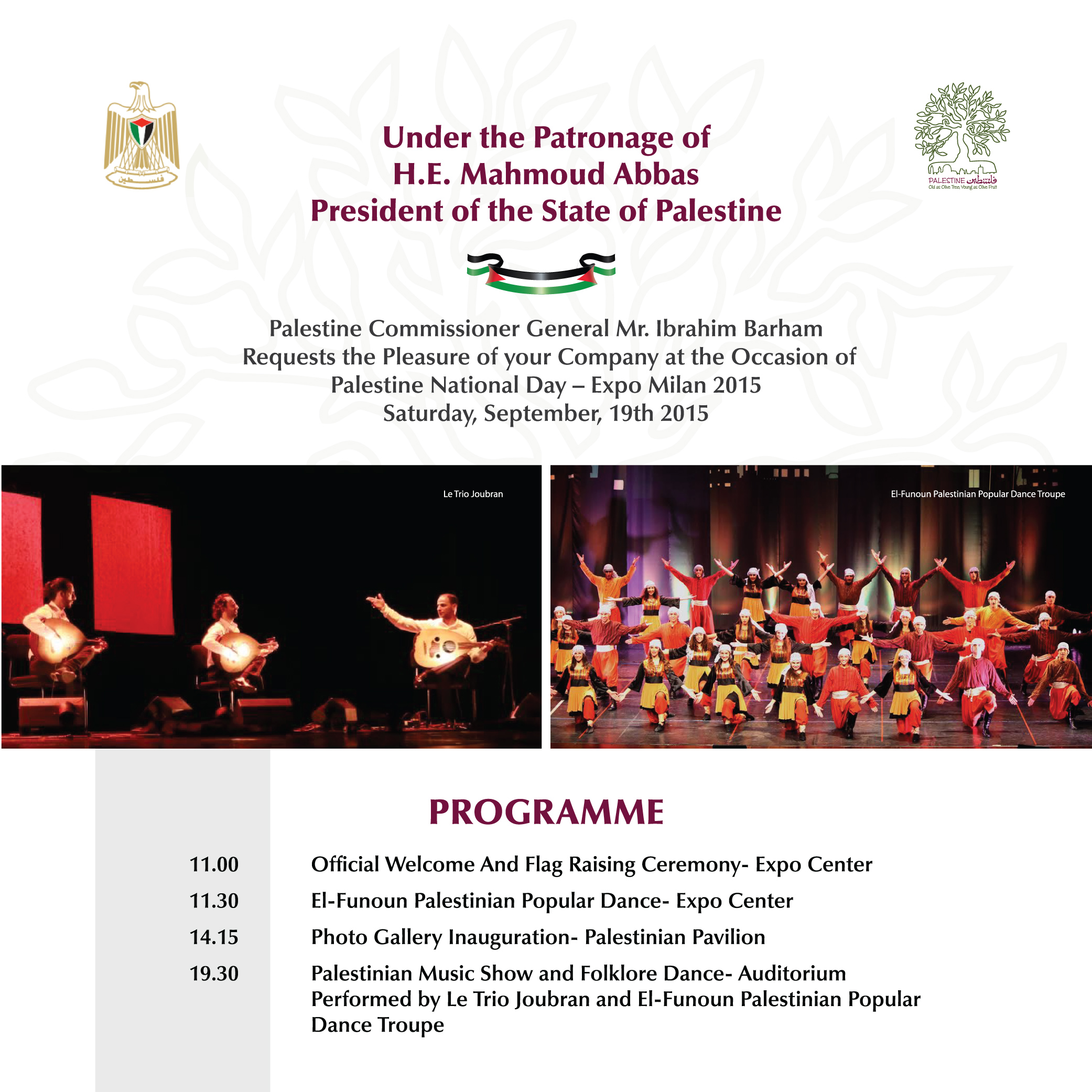 Festa Nazionale di Palestina presso l’Expo di Milano il 19 Settembre 2015
