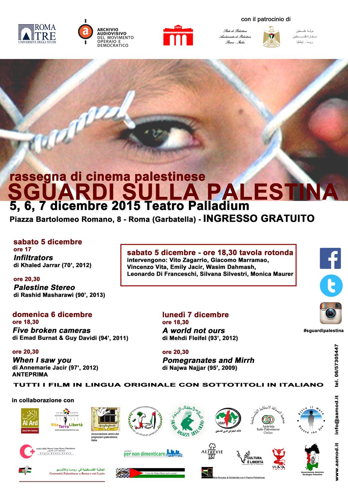 Roma: rassegna di cinema palestinese “Sguardi sulla Palestina”
