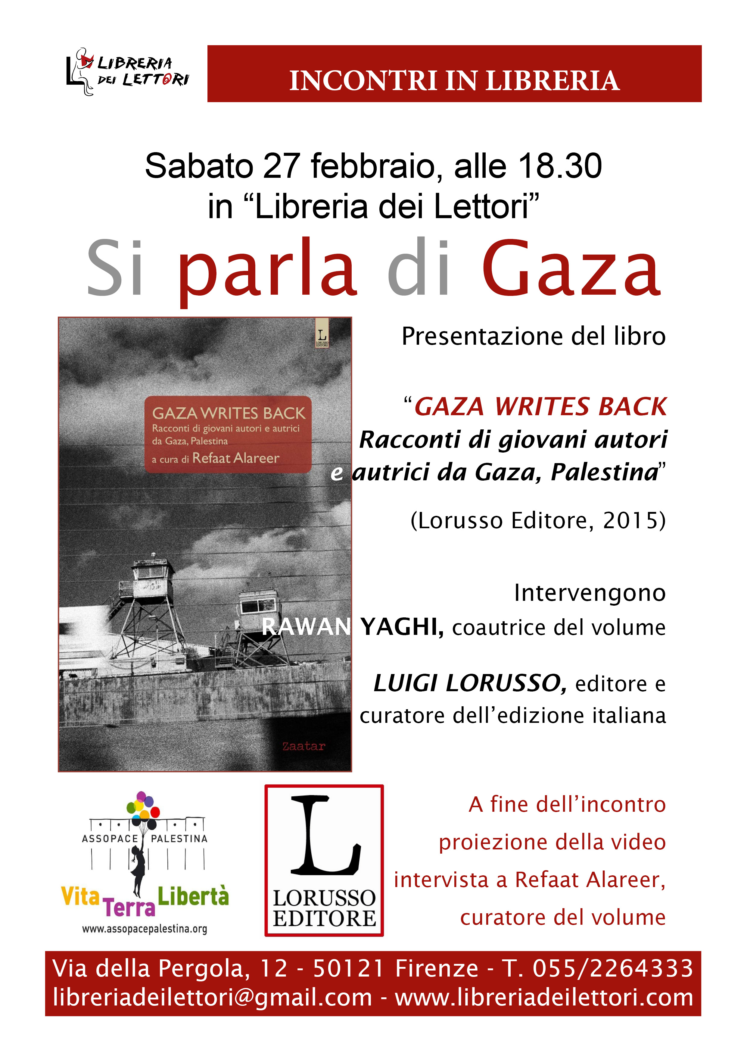 Firenze: 27 febbraio presentazione libro “Gaza writes back”