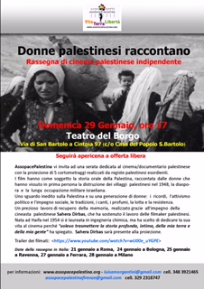 Firenze: 29 gennaio – Rassegna film Donne palestinesi raccontano