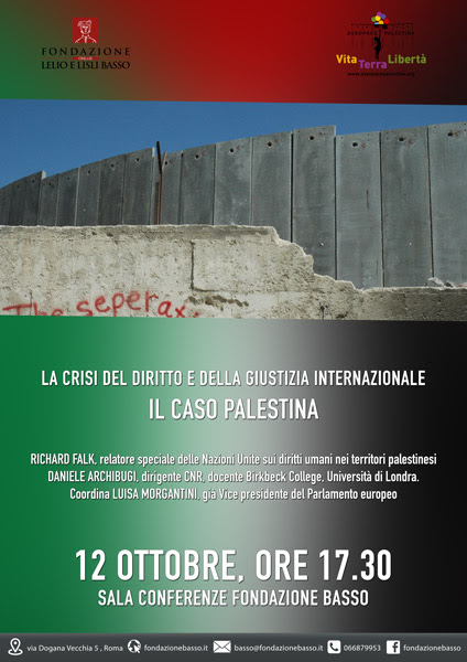 Roma 12 ottobre: Richard Falk alla Fondazione Basso.