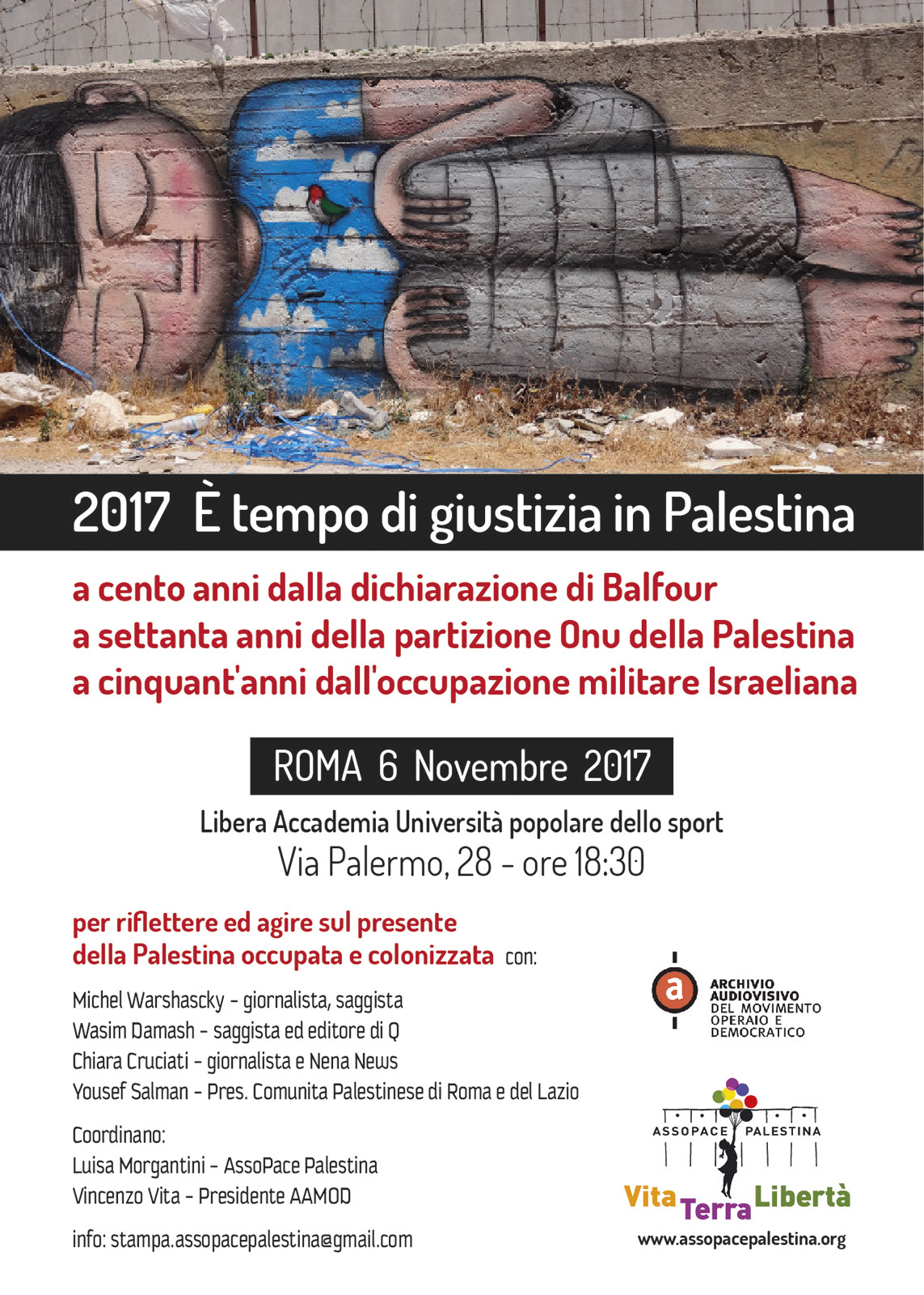 Roma 6 Novembre: 2017 è tempo di giustizia in Palestina