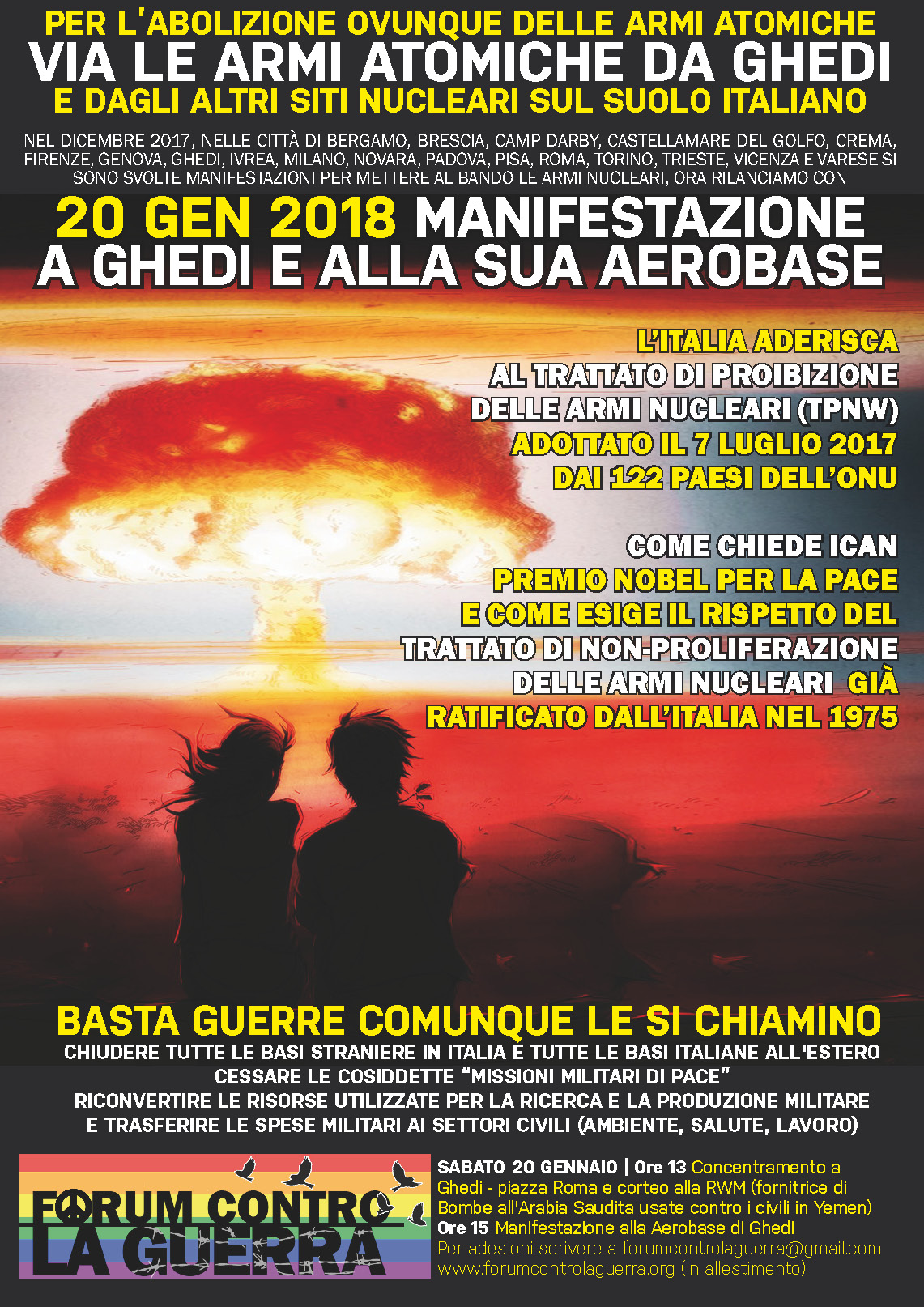 Ghedi (BS), 20 gennaio: manifestazione contro le armi nucleari.