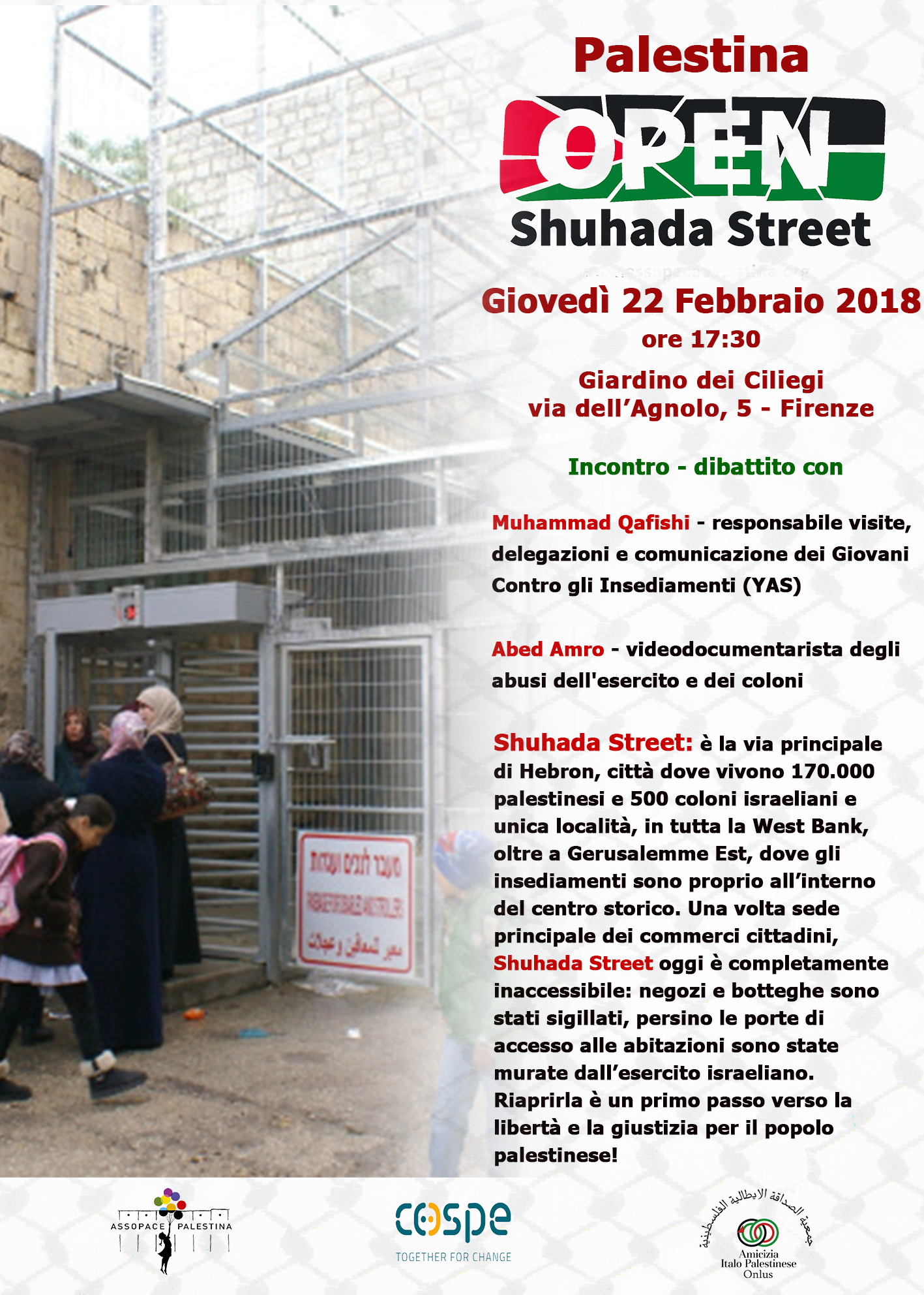 Firenze 22 Febbraio – Open Shuhada street