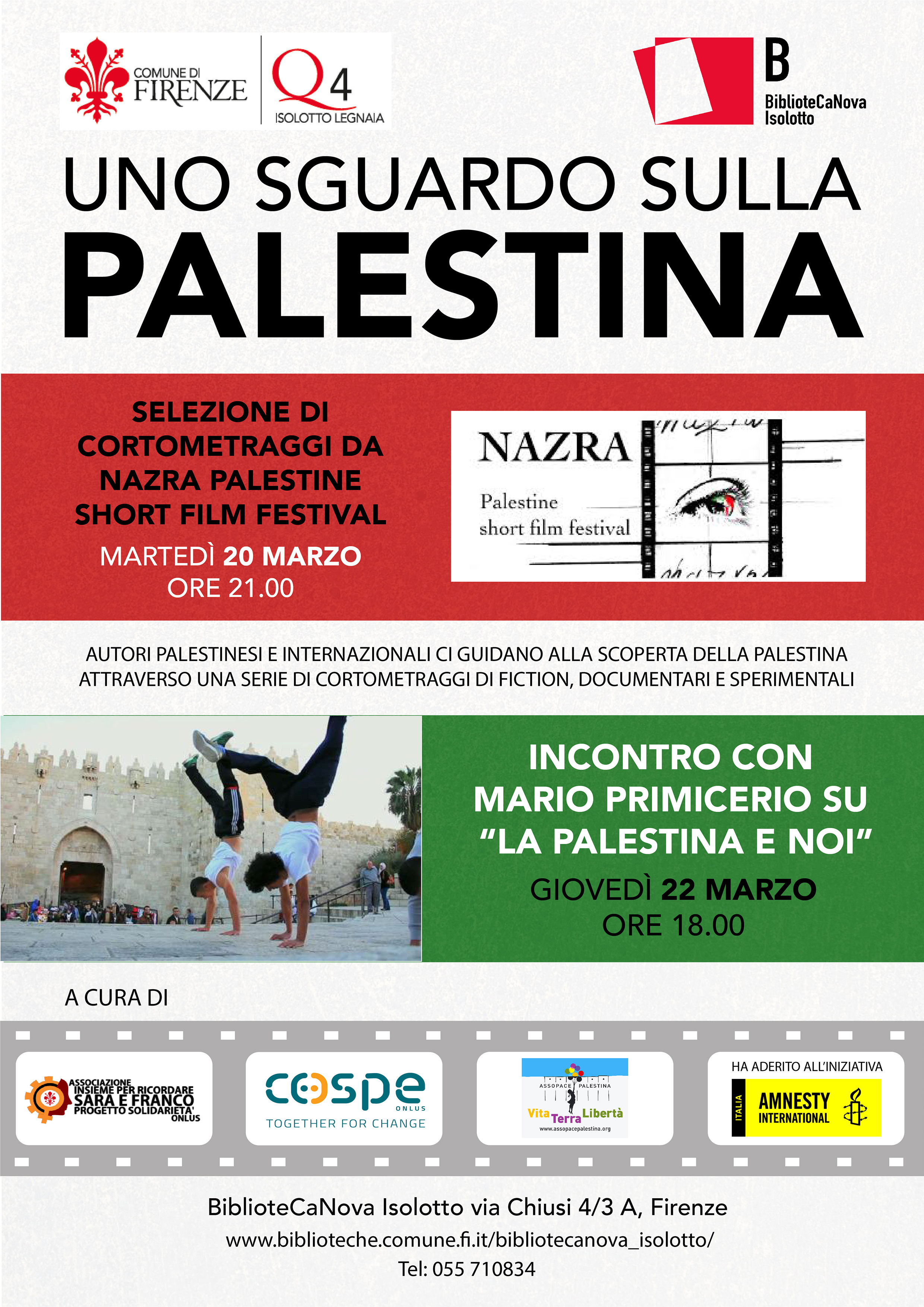 Firenze: 20 e 22 Marzo –  Uno sguardo sulla Palestina