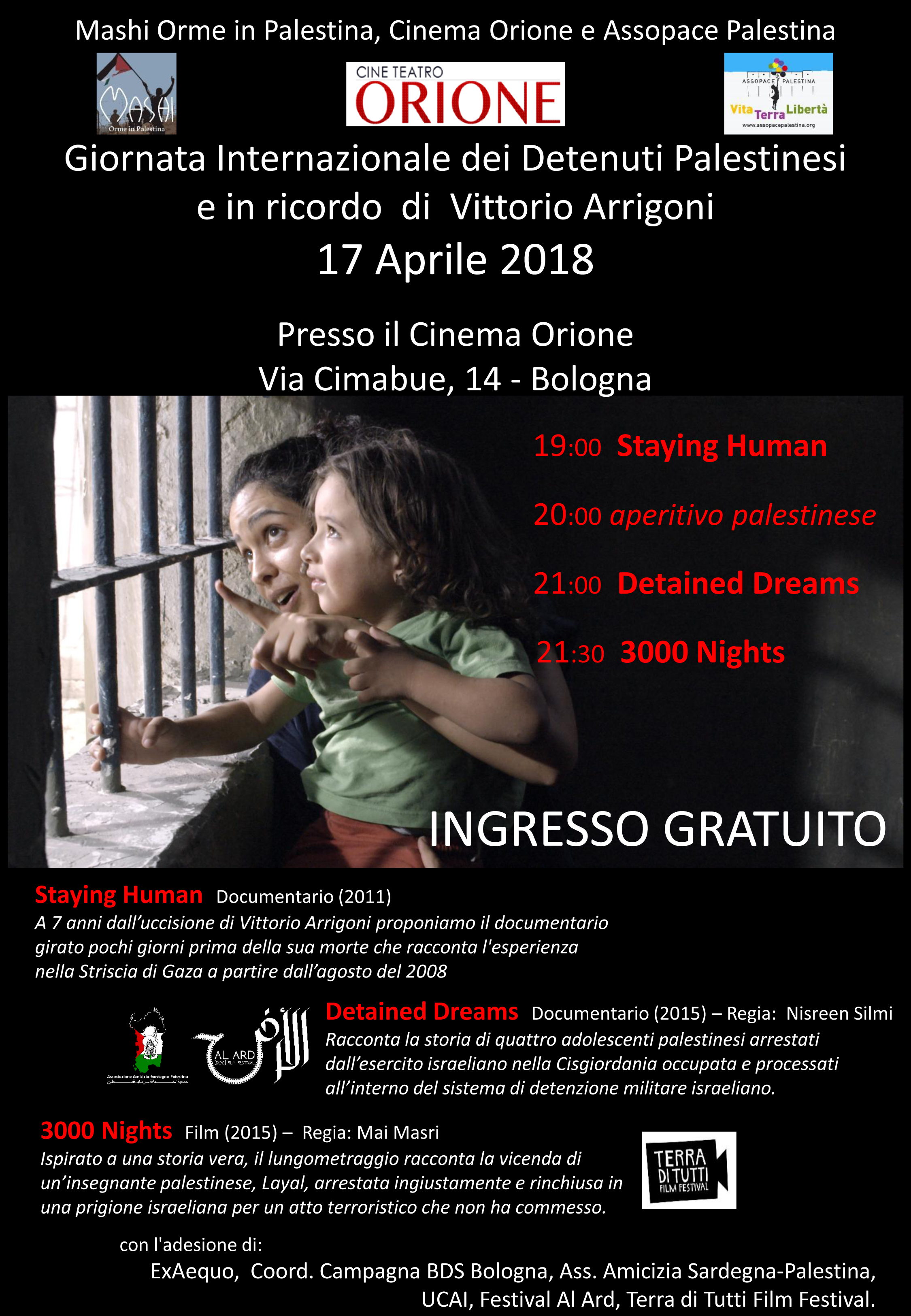 Bologna 17 aprile: serata di cinema palestinese.