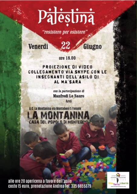 Firenze: 22 giugno Palestina “resistere per esistere”