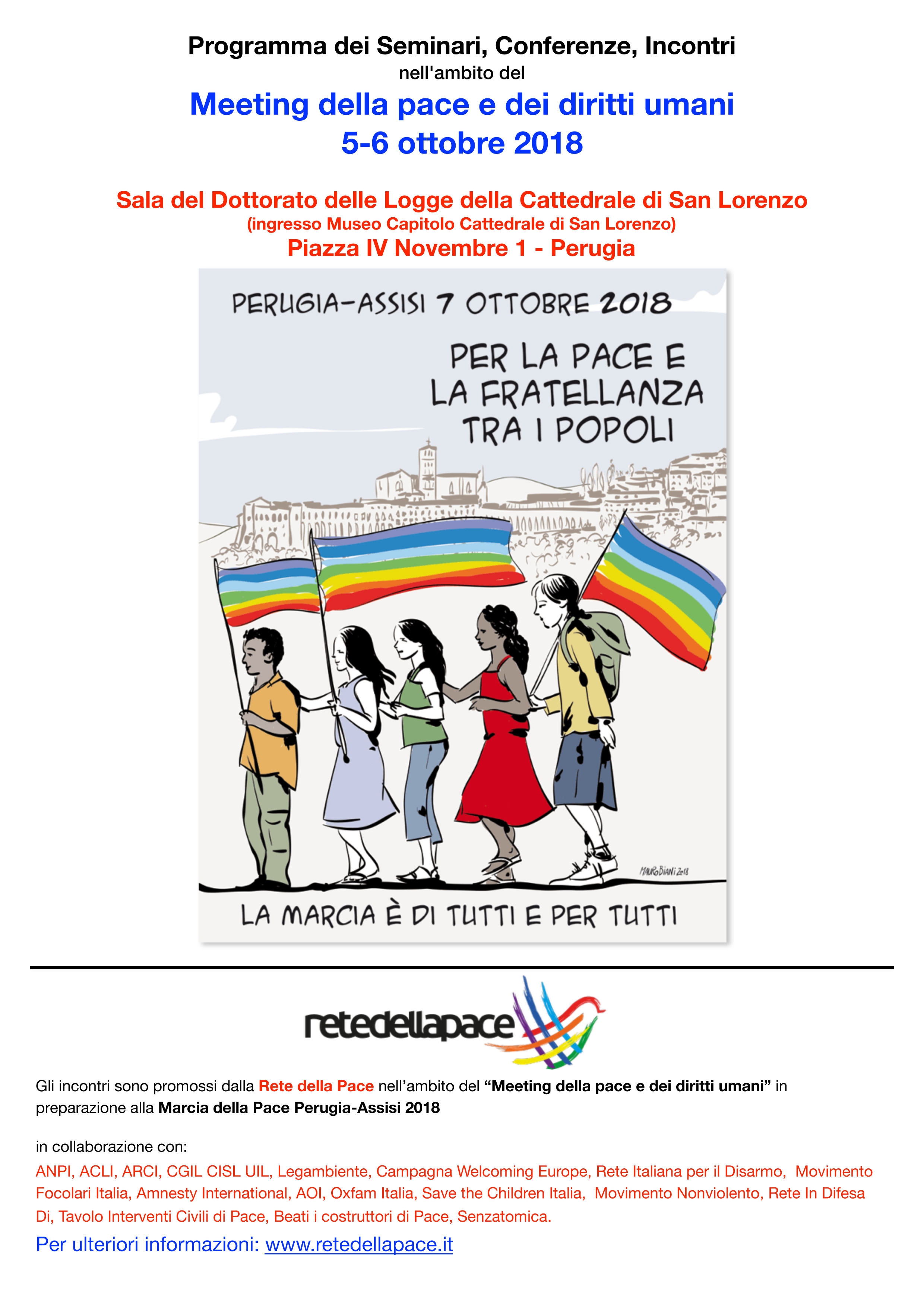 Perugia 5-6 ottobre: Meeting della pace e dei diritti umani