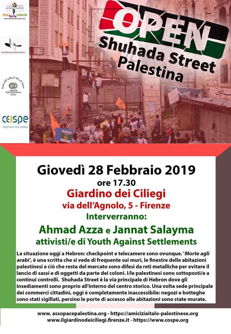 Firenze 28 Febbraio – Open shuhada street