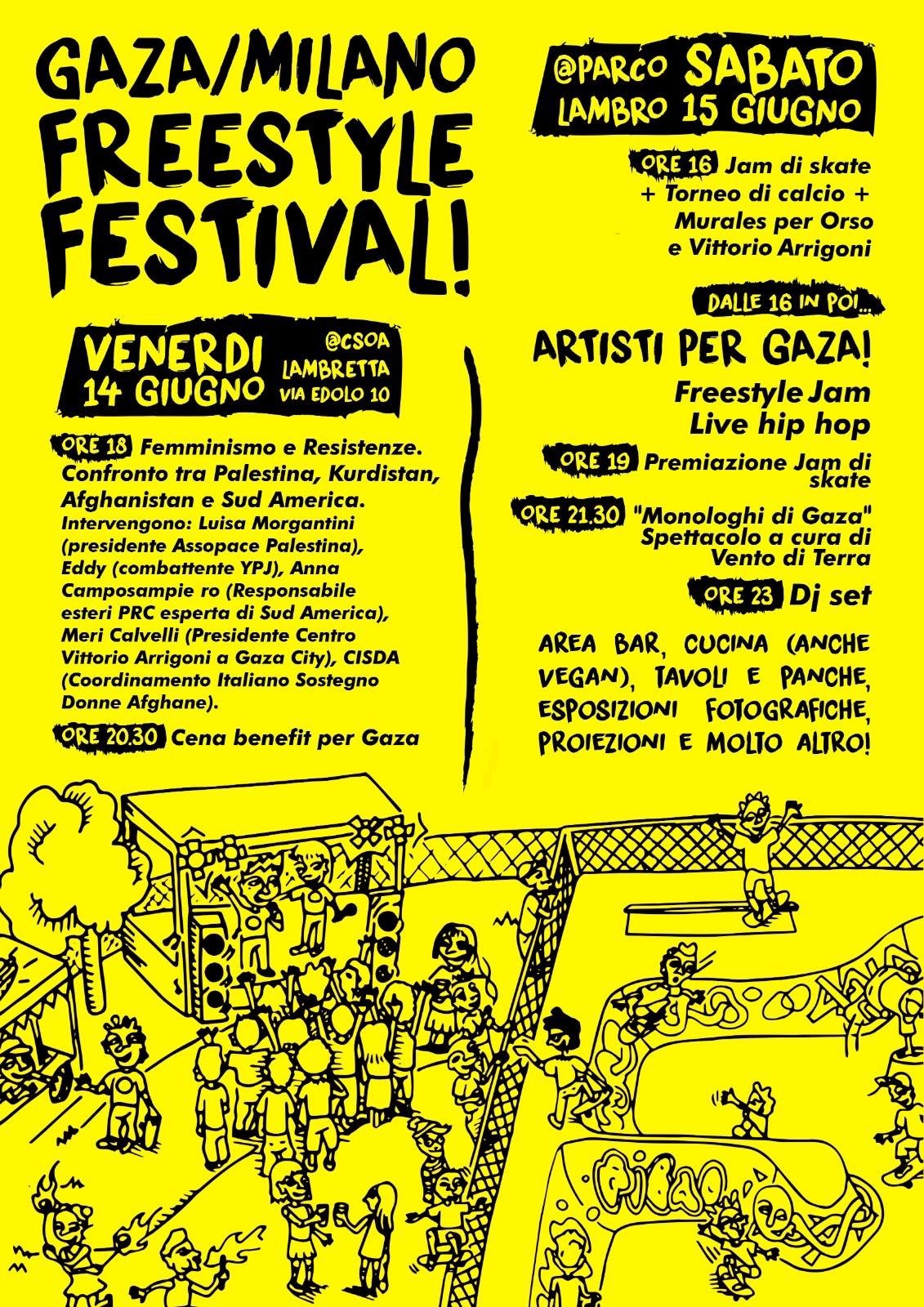 Milano, 14 e 15 giugno: Gaza-Milano Freestyle Festival.