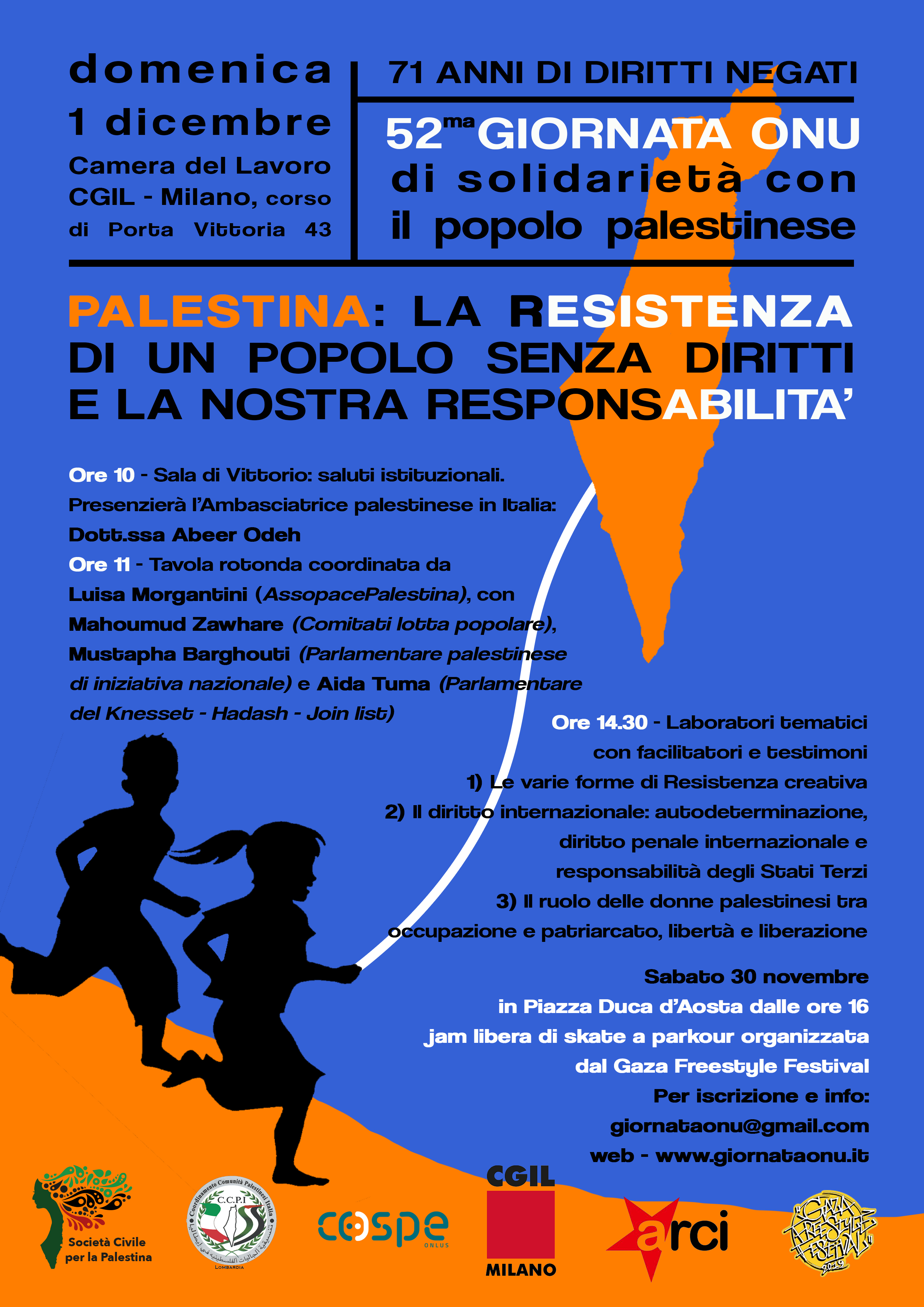 Milano, 1 dicembre: Giornata ONU di solidarietà con la Palestina
