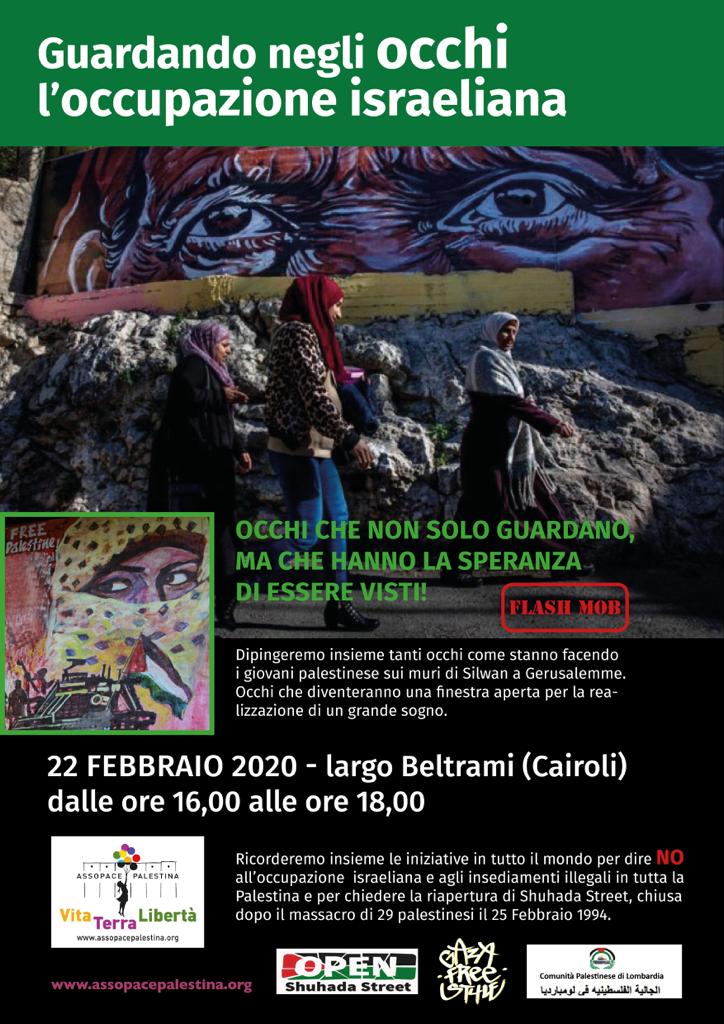 Milano, 22 febbraio: flash mob per la Palestina