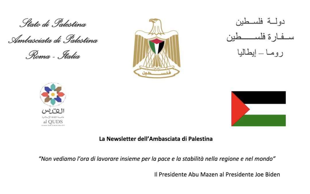 La Newsletter dell’Ambasciata di Palestina