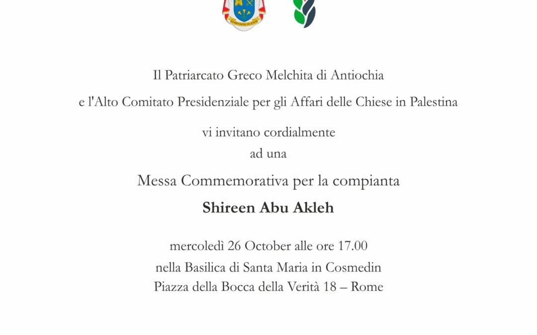 Messa Commemorativa per la compianta Shireen Abu Akleh