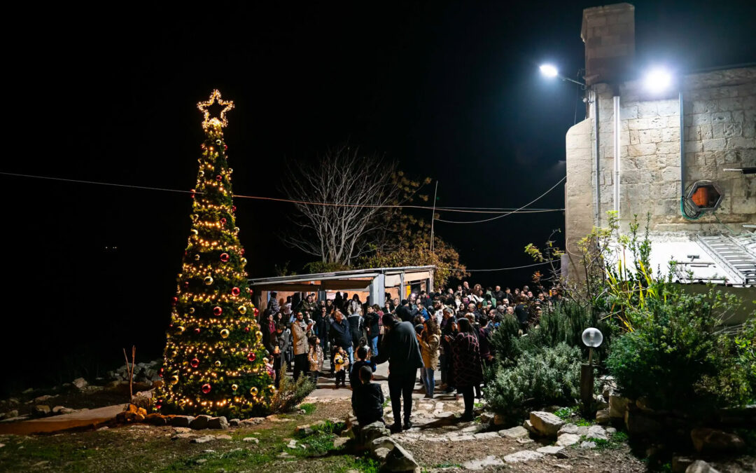 Un albero di Natale riporta la vita in un villaggio palestinese distrutto